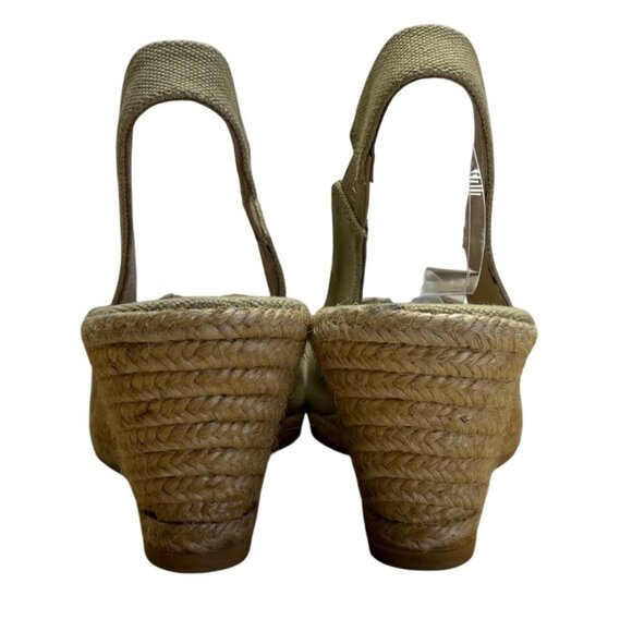 Viscata Barcelona Green & Beige Espadrille Slingback Wedge Sandals Sz 10 US - Picture 4 of 7